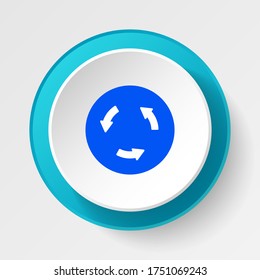 Round button for web icon, Traffic signs, roundabout. Vector icon