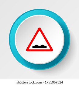 Round button for web icon, Traffic signs, uneven. Vector icon