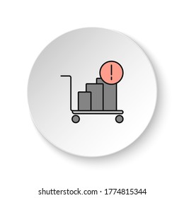 Round button for web icon, trolley, dray. Button banner round, badge interface for application illustration