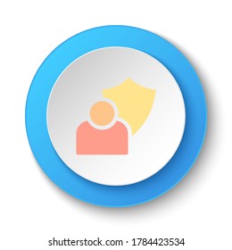 Round button for web icon, user, security. Button banner round, badge interface for application illustration