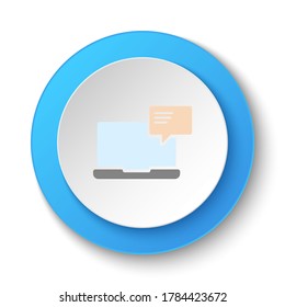 Round button for web icon, video conference. Button banner round, badge interface for application illustration