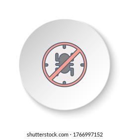 Round button for web icon, virus, antivirus. Button banner round, badge interface for application illustration