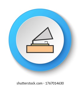 Round button for web icon, While playing record. Button banner round, badge interface for application illustration