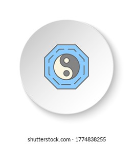 Round button for web icon, Yin yang symbol. Button banner round, badge interface for application illustration