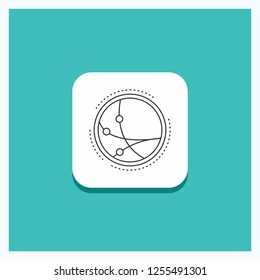 Round Button for worldwide, communication, connection, internet, network Line icon Turquoise Background