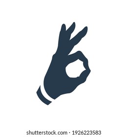Botones redondos. aprobación del gesto manual. Icono de la mano circular del dedo. OK y Me gustan los símbolos. Elementos de plantilla de diseño de iconos de vector plano.
