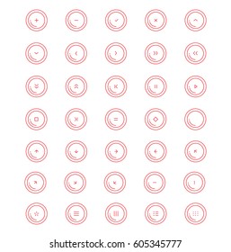 Round Buttons Icon Set