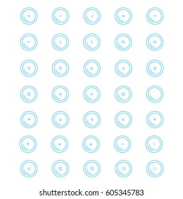 Round Buttons Icon Set