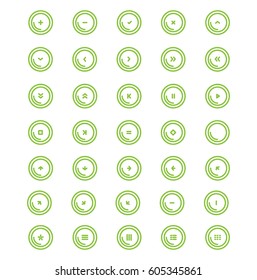 Round Buttons Icon Set