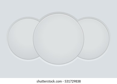 Round buttons set. On gray interface background. Vector illustration