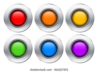 Round buttons. Vector sticker