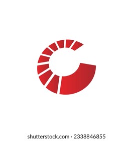 Round c initial technology logo vector image

