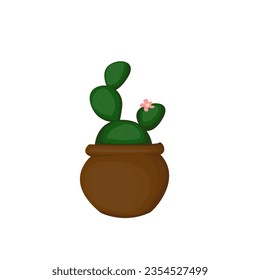 A round cactus with flower and tree branches