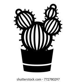 Round cactus icon. Simple illustration of round cactus vector icon for web