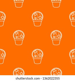 Round cactus pattern vector orange for any web design best