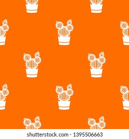 Round cactus pattern vector orange for any web design best
