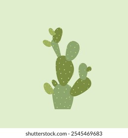  round cactus plant, houseplant illustration for decoration in flat style