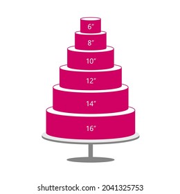 Round cake serving sizes icon. Clipart image isolated on white background