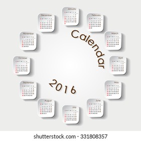 Round calendar 2016 can be added to the center of your own image or text.