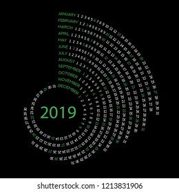  round calendar 2018