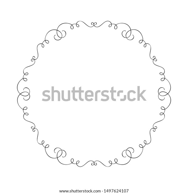 Round
calligraphic vector wedding frame wreath with place for text.
Isolated flourish vintage element for design. Perfect for holidays,
Thanksgiving Day, Valentines Day, greeting
card