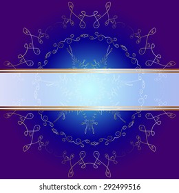 Round calligraphical golden ornament 