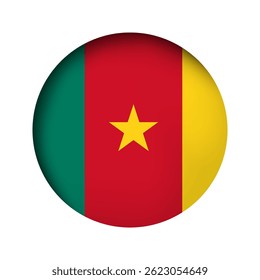 Round Cameroon national flag highlight icon, sticker
