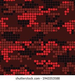 Round camouflage seamless pattern. Abstract geometric geometric seamless pattern for printing. Vector illustration.
