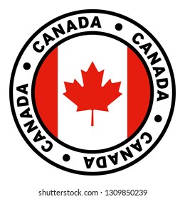 Round Canada Flag Clipart