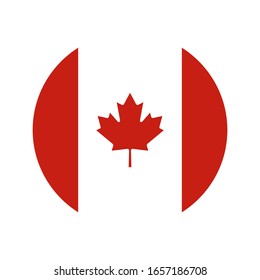 Round Canadian Flag Background and Icon Free Vector