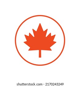 Moneda de la bandera de Canadá. Hoja de arce. Vector.