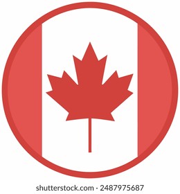 Round Canadian flag design background