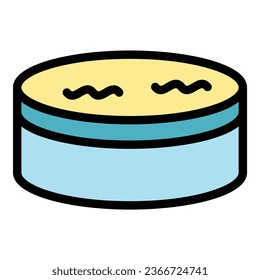 Round candle icon outline vector. Class apron. Basement massage color flat