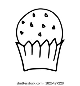 Round candy. Doodle isolated element for design. Vector.
