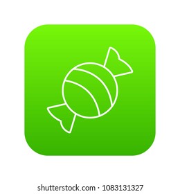 Round candy icon green vector isolated on white background