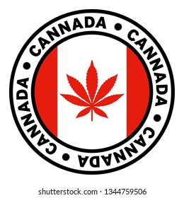 Round Cannada Canada Marijuana Flag Clipart