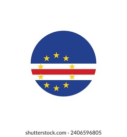 Round Cape Verde flag emblem vector illustration