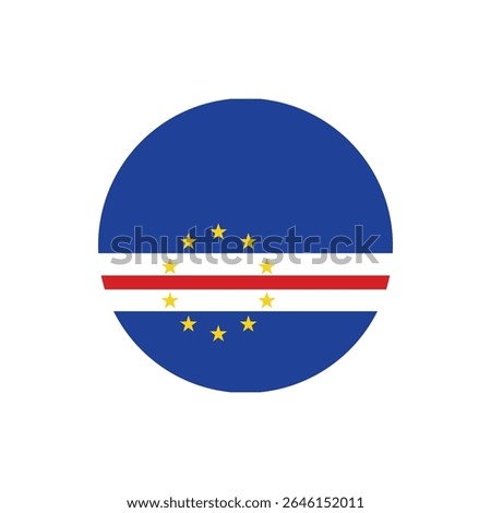 Round Cape Verde flag icon illustration on transparent background for independence day celebration in vector graphic style