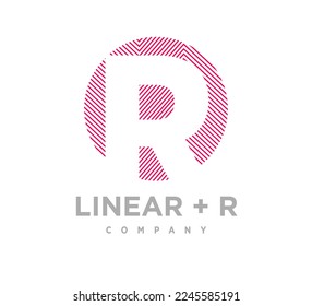 Round capital letter r logo. Futuristic corporate identity logo, company graphic design.