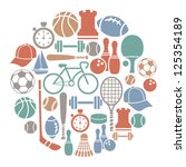 round card with sport icons
