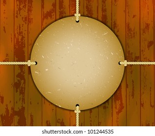 Round cardboard frame on the ropes