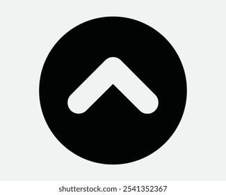 Up Round Caret Arrow Pointing Upwards Up Above North Straight Ahead Swipe Gesture Orientation Point Icon Sign Shape Line Outline Black White Vector