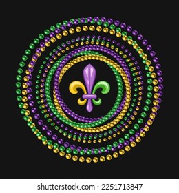 Round carnival Mardi Gras pattern