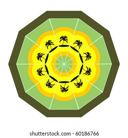 Round carpet green