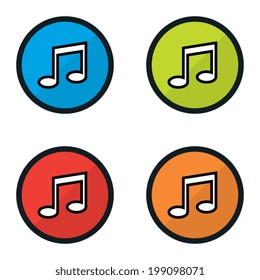 Round Cartoon Music Icons
