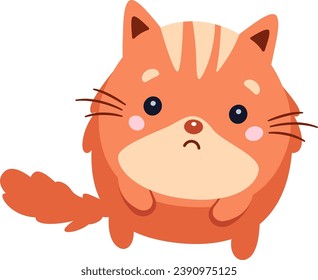 Ilustración de vectores tristes para gatos redondos