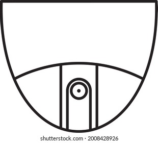 Round CCTV line icon vector design template and illustration with editable stroke