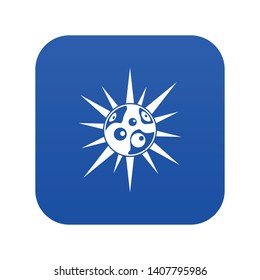 Round cell virus icon digital blue for any design isolated on white vector illustration