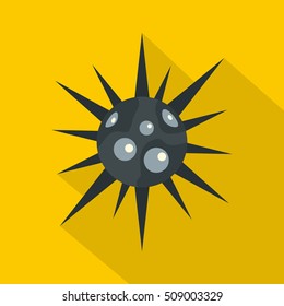 Round cell virus icon. Flat illustration of round cell virus vector icon for web