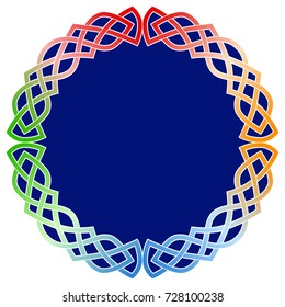 Round Celtic circle.Isolated color image on white background.